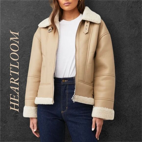 HEARTLOOM Women’s Matin Sherpa Jacket Coat in the Size Large